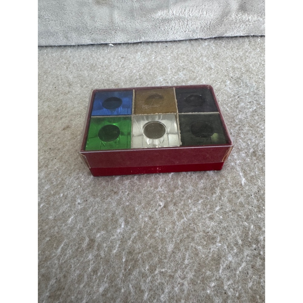 Andrea Glass Vintage Square Tapered Candle Holder Set 6 Jewel Tones Japan 7740